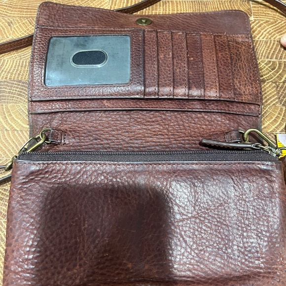 DULUTH TRADING Co Brown Crossbody Leather Organizer Cards - Picture 3 of 6